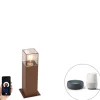 QAZQA Smarte Steh-Außenleuchte rostbraun 30 cm inkl. WLAN P45 – Dänemark