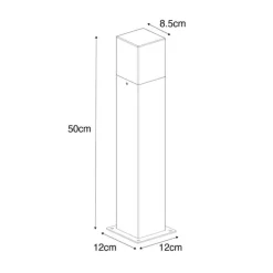 QAZQA Smarte Steh-Außenleuchte rostbraun 50 cm inkl. WLAN P45 – Dänemark
