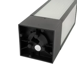 QAZQA Smarte Steh-Außenleuchte schwarz mit geriffeltem Glas 40 cm inkl. WLAN A60 - Charlois