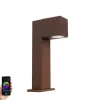QAZQA Smarte stehende Außenlampe rostbraun 30 cm IP44 inkl. Wifi GU10 - Baleno