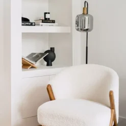 QAZQA Smarte Stehleuchte schwarz mit Gold und Rauchglas inkl. WiFi A60 - Zuzanna