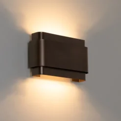 QAZQA Smarte Wandleuchte Dunkelbronze 2-flammig inkl. 2 Wifi G9 - Coen