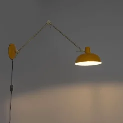 QAZQA Smarte Wandleuchte Gelb mit Bronze inkl. Wifi P45 - Milou