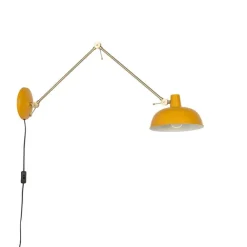 QAZQA Smarte Wandleuchte Gelb mit Bronze inkl. Wifi P45 - Milou