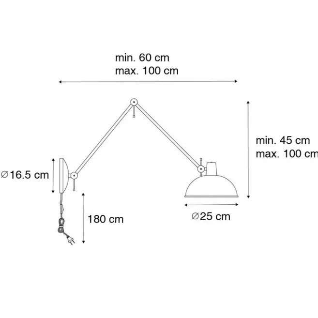 QAZQA Smarte Wandleuchte Gelb mit Bronze inkl. Wifi P45 - Milou