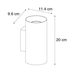 QAZQA Smarte Wandleuchte Schwarz mit Gold 2 Lichter inkl. Wifi GU10 - Sab