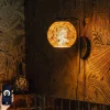 QAZQA Smarte Wandleuchte schwarz mit Goldglas inkl. WiFi A60 - Bert