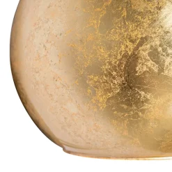 QAZQA Smarte Wandleuchte schwarz mit Goldglas inkl. WiFi A60 - Bert