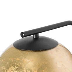 QAZQA Smarte Wandleuchte schwarz mit Goldglas inkl. WiFi A60 - Bert