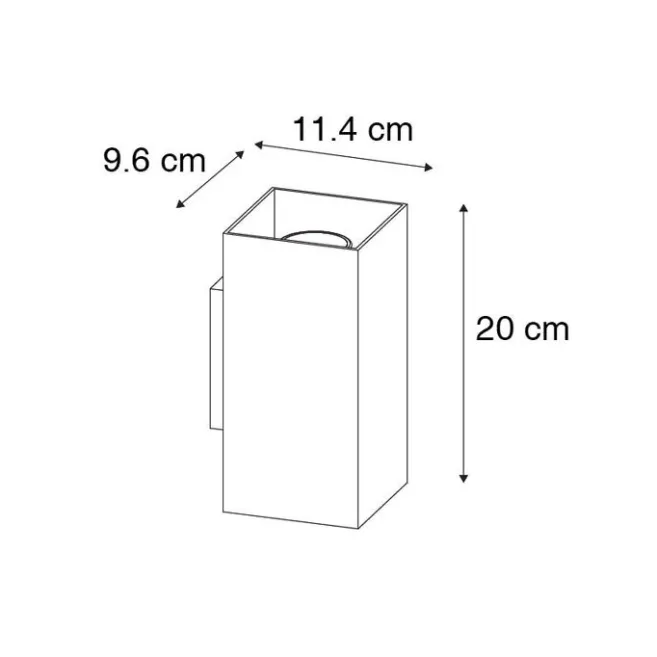 QAZQA Smarte Wandleuchte schwarz mit goldenem Quadrat inkl. 2 WiFi GU10 - Sab