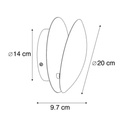 QAZQA Smarte Wandleuchte Schwarz mit Gold inkl. Wifi G9 - Sunrise