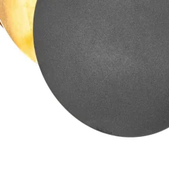 QAZQA Smarte Wandleuchte Schwarz mit Gold inkl. Wifi G9 - Sunrise