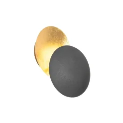 QAZQA Smarte Wandleuchte Schwarz mit Gold inkl. Wifi G9 - Sunrise