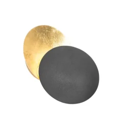 QAZQA Smarte Wandleuchte Schwarz mit Gold inkl. Wifi G9 - Sunrise