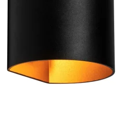 QAZQA Smarte Wandleuchte schwarz mit Messing inkl. WiFi G9 - Sabbio