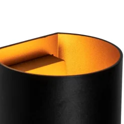 QAZQA Smarte Wandleuchte schwarz mit Messing inkl. WiFi G9 - Sabbio