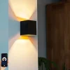 QAZQA Smarte Wandleuchte Schwarz und Gold Quadratisch Inkl. Wifi G9 - Sola