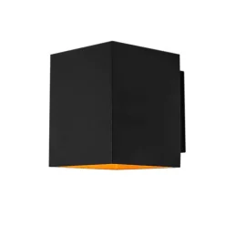 QAZQA Smarte Wandleuchte Schwarz und Gold Quadratisch Inkl. Wifi G9 - Sola