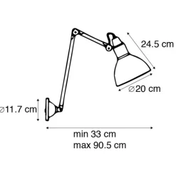 QAZQA Smarte Wandleuchte schwarz verstellbar inkl. WLAN A60 - Wye
