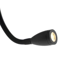 QAZQA Smarte Wandleuchte schwarz mit USB und Flexarm inkl. WiFi G9 - Flero