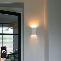 QAZQA Smarte Wandleuchte Weiß Rund inkl. Wifi G9 - Colja Novo