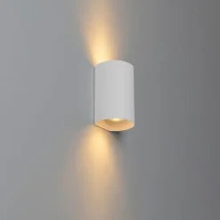 QAZQA Smarte Wandleuchte weiß rund inkl. 2 WiFi GU10 - Sabbir