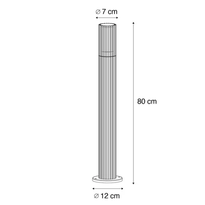 QAZQA Smarte Wegeleuchte schwarz 80 cm IP44 RGBW inkl. GU10 50mm - Boris