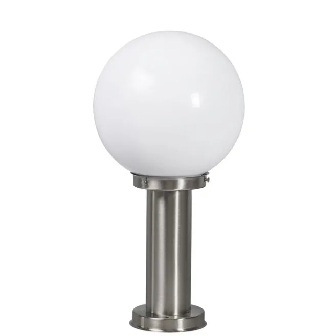 QAZQA Smarter Außenlaternenmast aus Edelstahl 50 cm inkl. WLAN A60 - Sfera