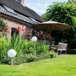 QAZQA Smarter Außenlaternenmast aus Edelstahl 50 cm inkl. WLAN A60 - Sfera