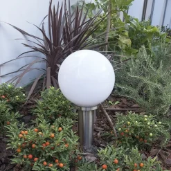 QAZQA Smarter Außenlaternenmast aus Edelstahl 50 cm inkl. WLAN A60 - Sfera