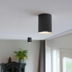 QAZQA Smarter Aufbauspot schwarz mit Stahl inkl. WiFi GU10 - Rondoo up