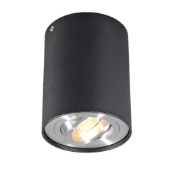 QAZQA Smarter Aufbauspot schwarz mit Stahl inkl. WiFi GU10 - Rondoo up