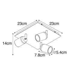 QAZQA Smarter Badezimmerspot schwarz quadratisch IP44 inkl. 3 WiFi GU10 - Ducha