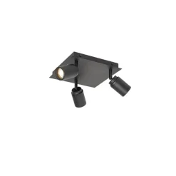 QAZQA Smarter Badezimmerspot schwarz quadratisch IP44 inkl. 3 WiFi GU10 - Ducha