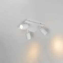 QAZQA Smarter Bad-Spot White Square 3-Licht IP44 inkl. 3 Wifi GU10 50mm - Ducha