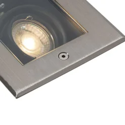 QAZQA Smarter Bodeneinbaustrahler Stahl 2-flammig Verstellbar IP65 inkl. 2 GU10 50mm - Oneon