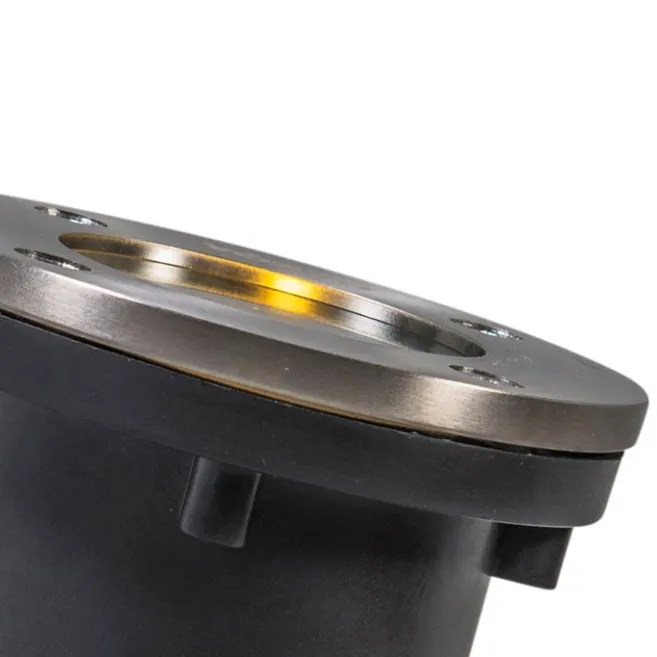 QAZQA Smarter Bodenspot Edelstahl inkl. WiFi GU10 IP65 - Basic Round