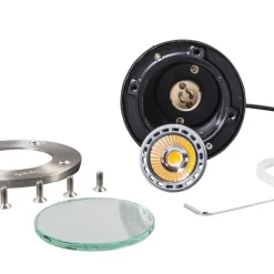 QAZQA Smarter Bodenspot Edelstahl inkl. WiFi GU10 IP65 - Basic Round