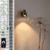 QAZQA Smarter bronzefarbener Wandstrahler dreh- und neigbar mit Schalter inkl. Wifi GU10 50mm - Karin 1