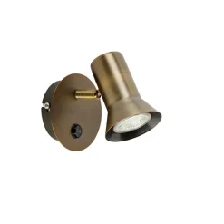 QAZQA Smarter bronzefarbener Wandstrahler dreh- und neigbar mit Schalter inkl. Wifi GU10 50mm - Karin 1