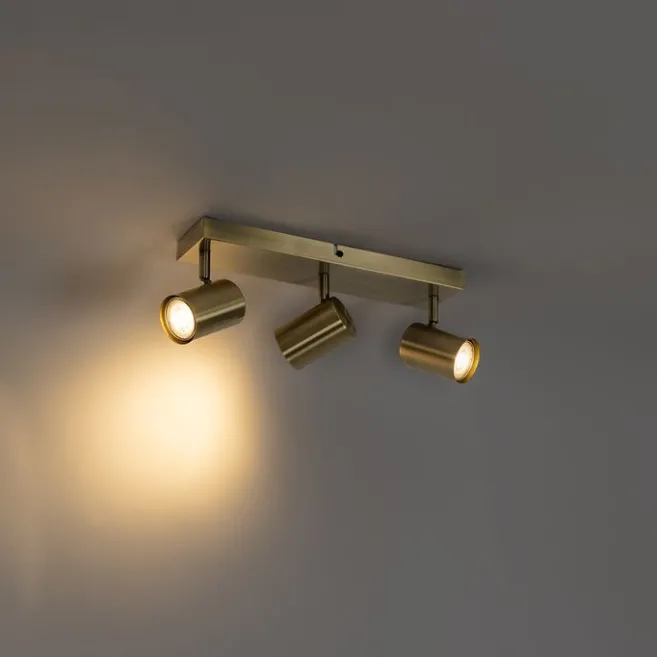 QAZQA Smarter Deckenstrahler Bronze 3-flammig Verstellbar Inkl. Wifi GU10 50mm - Jeana