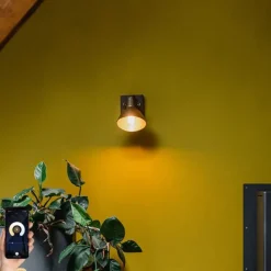 QAZQA Smarter Deckenstrahler Bronze mit Holz 18 cm inkl. WiFi A60 - Mangoes