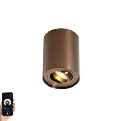 QAZQA Smarter Deckenstrahler Dunkelbronze Dreh- und Kippbar Inkl. Wifi GU10 50mm - Rondoo Up