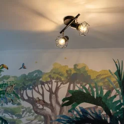 QAZQA Smarter Deckenstrahler schwarz drehbar und kippbar inkl. 2 Wifi P45 - Mosh