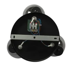 QAZQA Smarter Deckenstrahler schwarz mit Rauchglas inkl. 3 WiFi P45 - Vidro