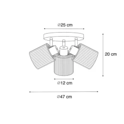QAZQA Smarter Deckenstrahler schwarz mit Rauchglas rund verstellbar inkl. 3 Wifi A60 - Laura