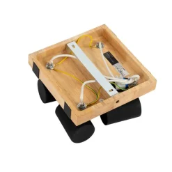 QAZQA Smarter Deckenstrahler schwarz mit Holz 4-flammig verstellbar inkl. Wifi GU10 50mm - Jeana