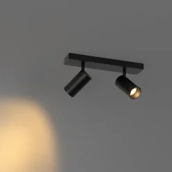 QAZQA Smarter Deckenstrahler schwarz verstellbar 2-flammig inkl. 2 Wifi GU10 50mm - Jeana Luxe