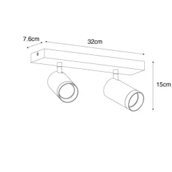 QAZQA Smarter Deckenstrahler schwarz verstellbar 2-flammig inkl. 2 Wifi GU10 50mm - Jeana Luxe