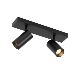 QAZQA Smarter Deckenstrahler schwarz verstellbar 2-flammig inkl. 2 Wifi GU10 50mm - Jeana Luxe